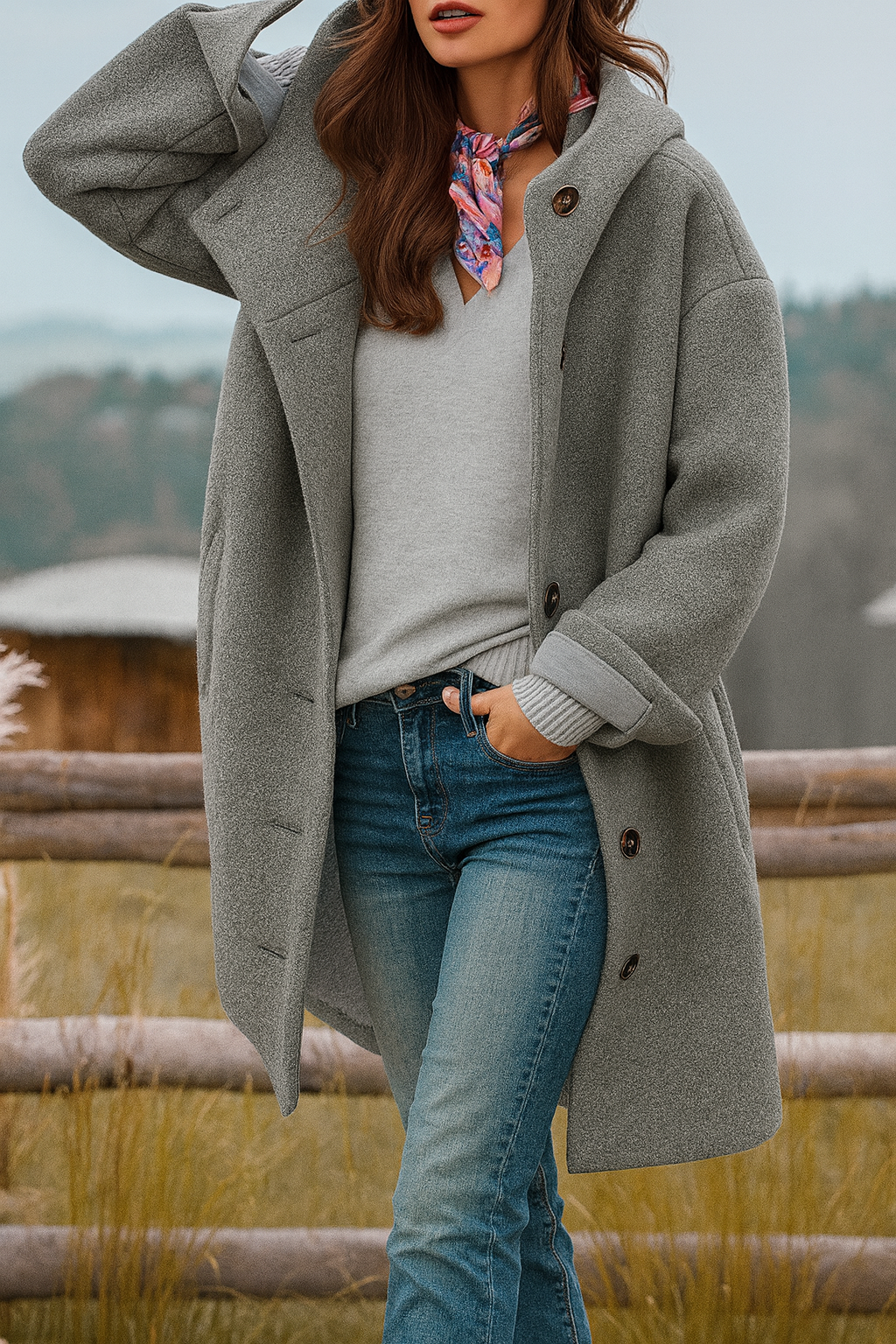 Kaia - Abrigo con capucha casual con estilo