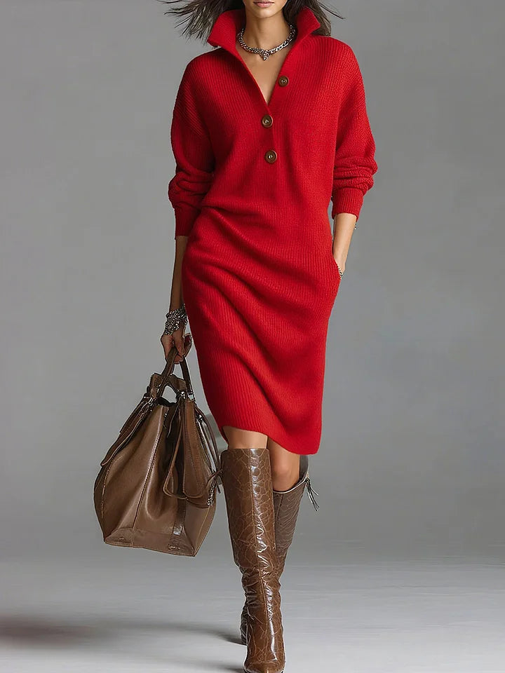 Embrie - Vestido Suéter Casual Estiloso