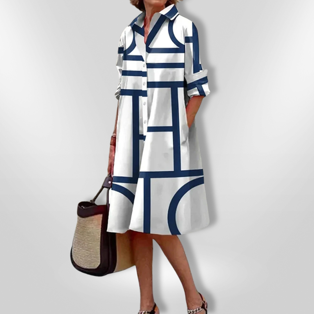 Catori - Vestido elegante y casual con estampado geométrico