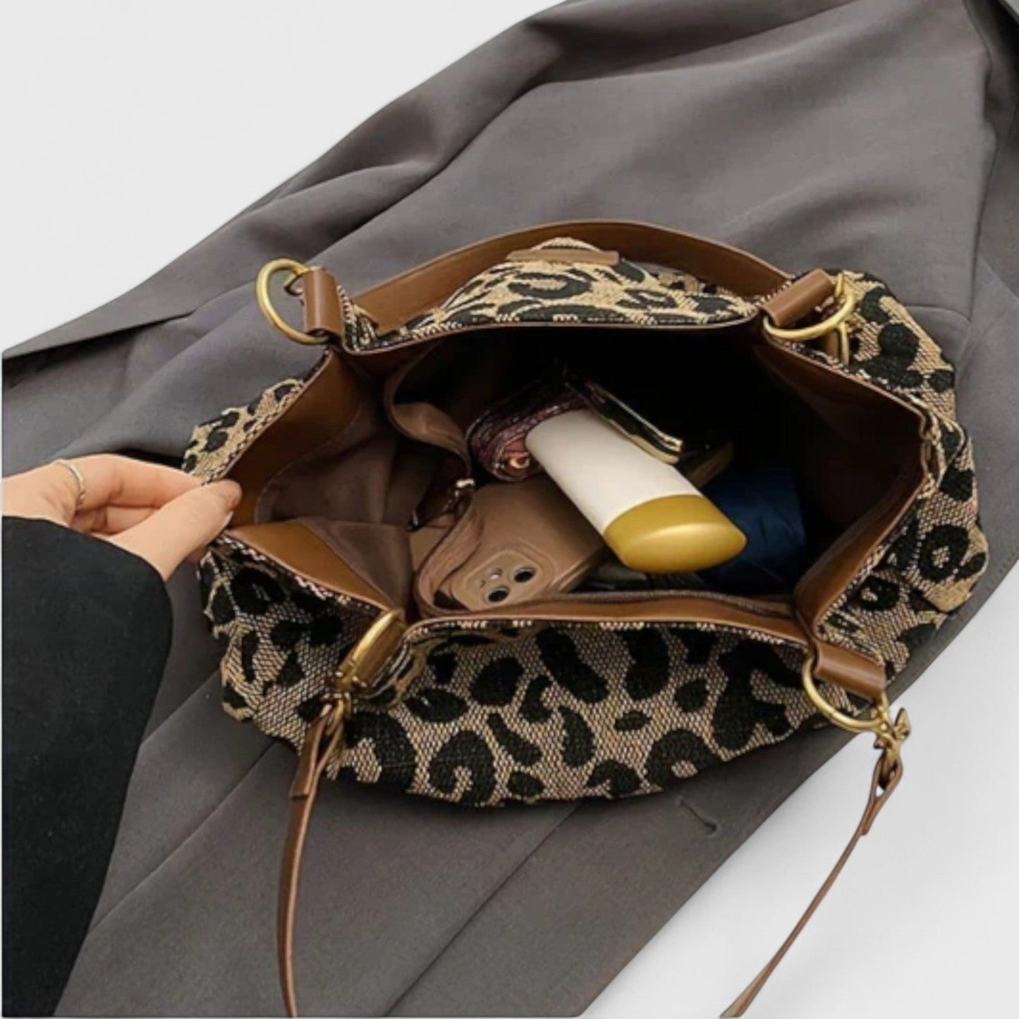 Winona - Bolso con estampado de leopardo casual con estilo
