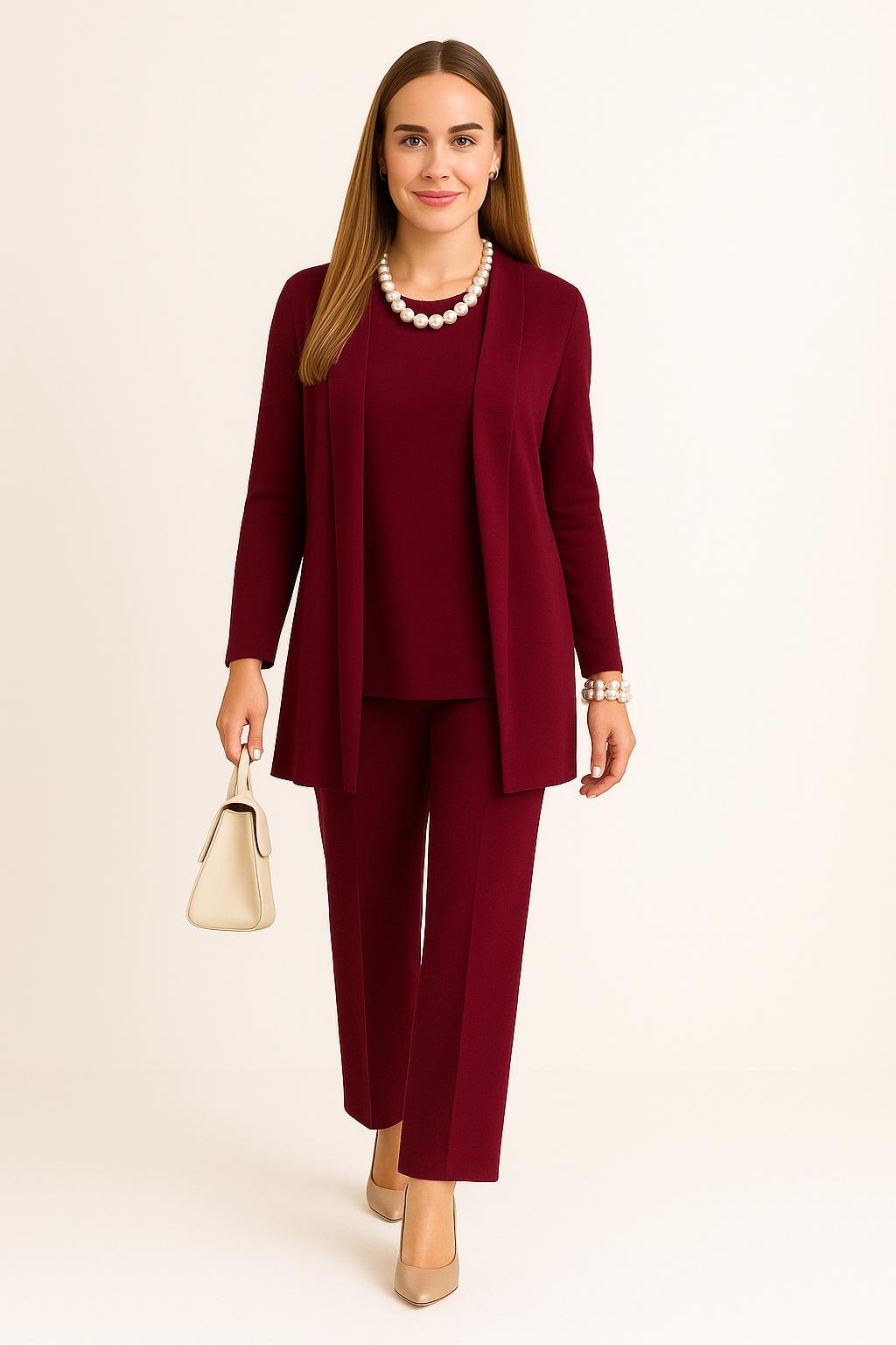 Fiorena - Conjunto de Tres Piezas Casual Elegante