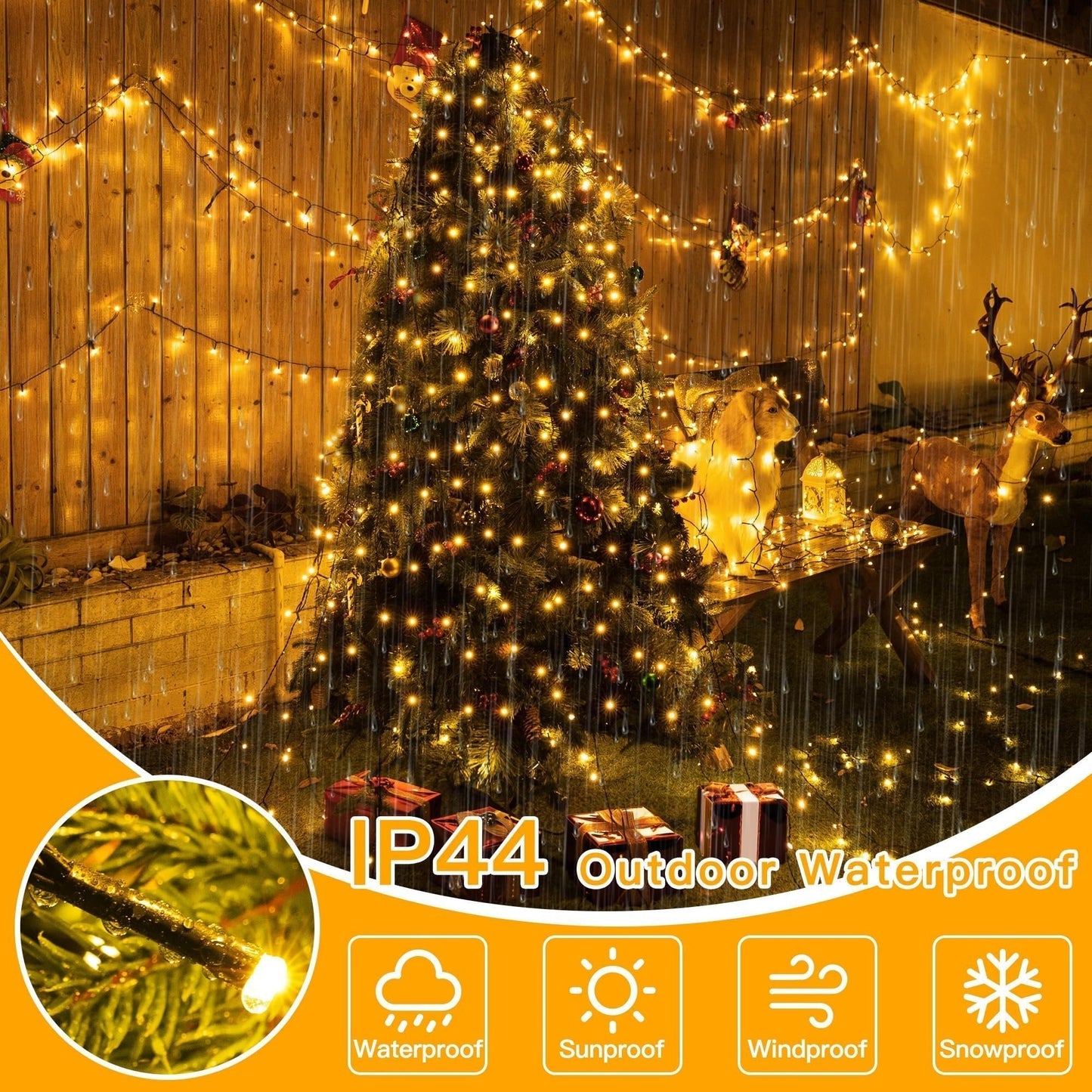 Kaerra - Aro de Luces en Cascada para Árbol de Navidad
