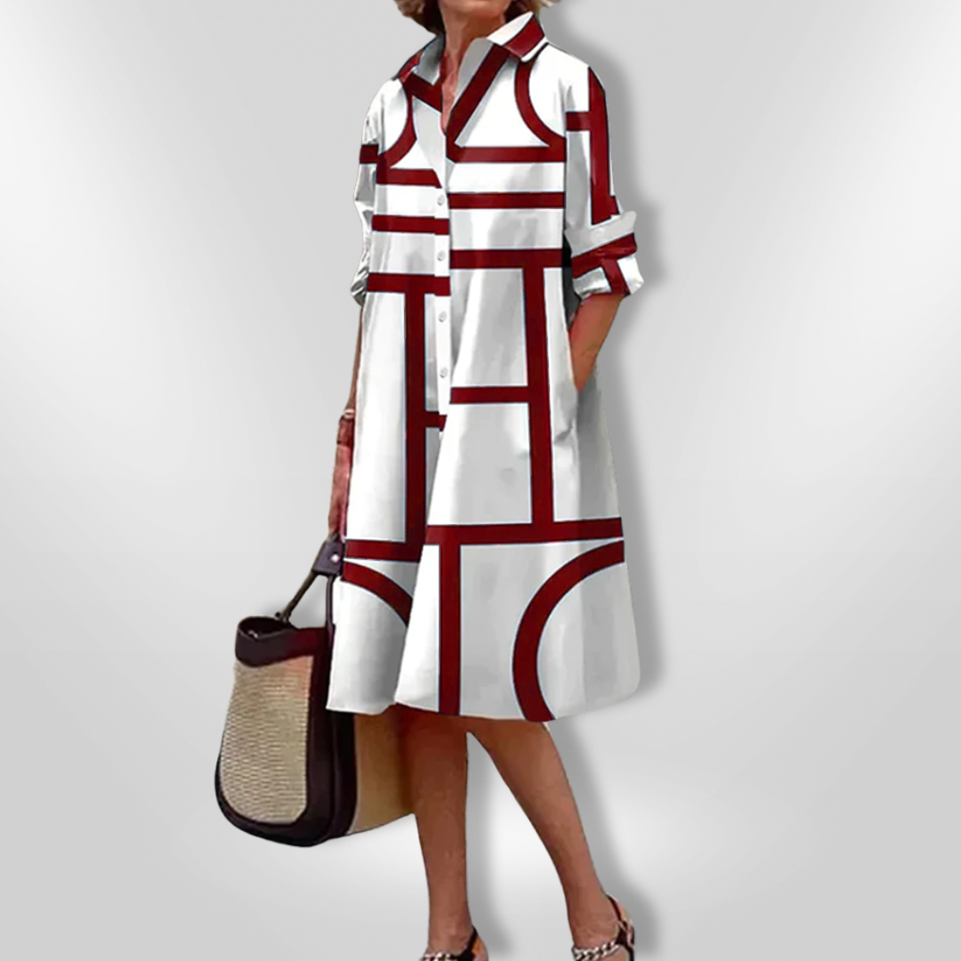 Catori - Vestido elegante y casual con estampado geométrico