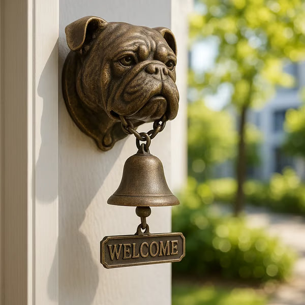 Severian - Campana Antigua de Bienvenida con Perro