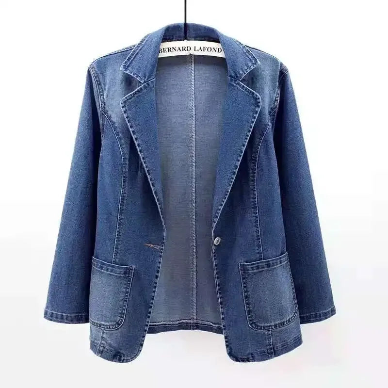 Nadia - Blazer de Mezclilla Casual Estiloso