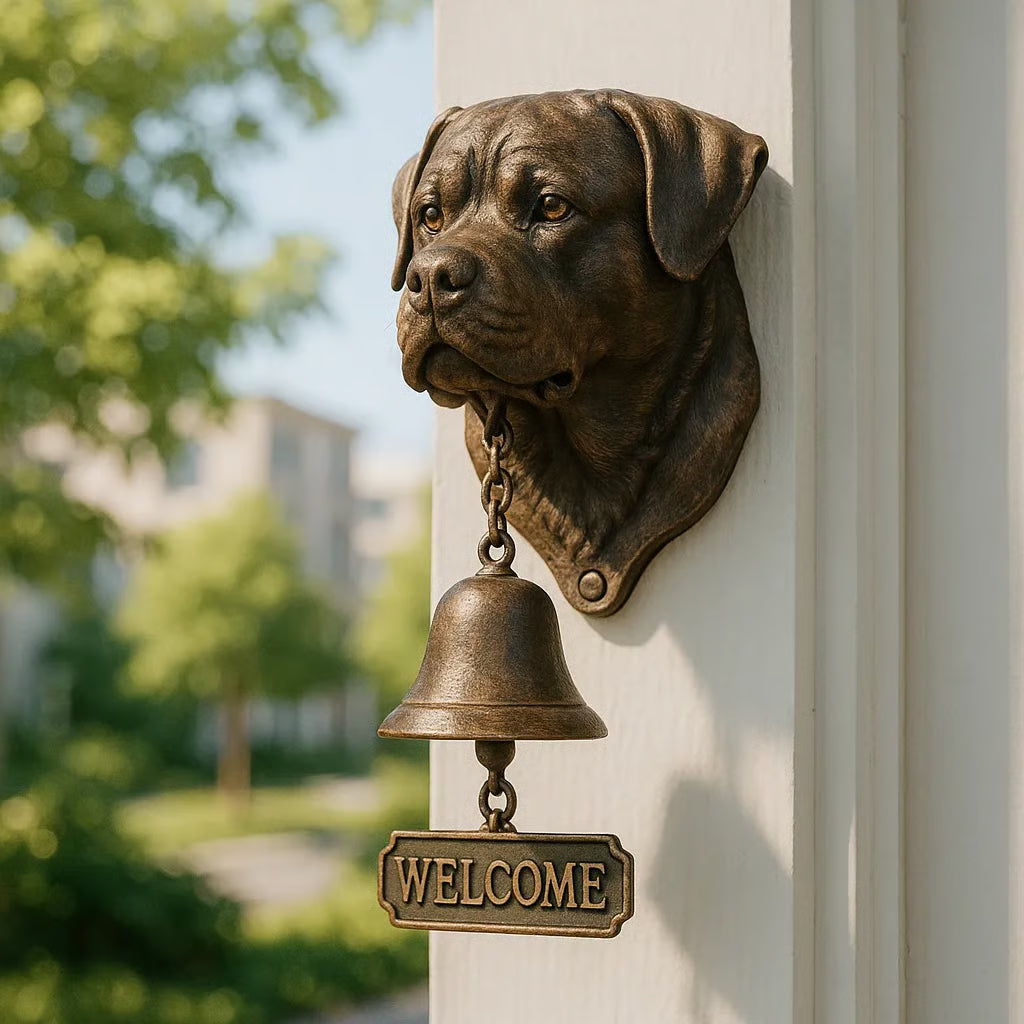 Severian - Campana Antigua de Bienvenida con Perro