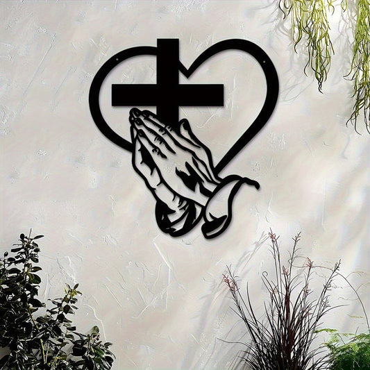 Clariel - Arte de Pared Metálico con Cruz y Versículo Bíblico