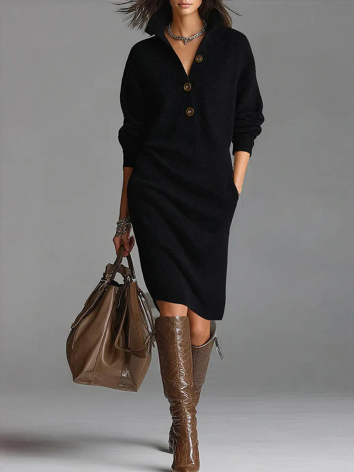 Embrie - Vestido Suéter Casual Estiloso