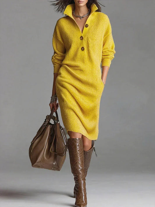 Embrie - Vestido Suéter Casual Estiloso